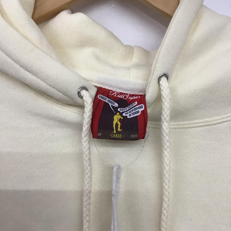 キッドスーパー KidSuper パーカー 長袖 aw23-hd-01 MuseumHoodie プルオーバーパーカー L ロゴ、文字 オフホワイト / オフホワイト /  メンズ USED 古着 中古 10144250