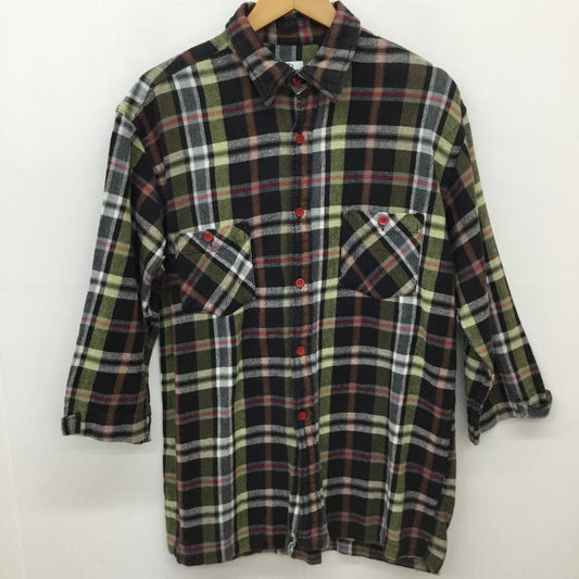 ニードルス Needles シャツ、ブラウス 七分袖 Needles 七分丈 シャツ 格子柄 L 格子柄 黒 / ブラック / X 緑 / グリーン /  メンズ USED 古着 中古 10135893