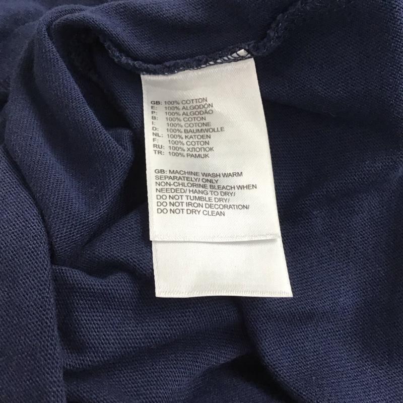 ザノースフェイス THE NORTH FACE Tシャツ 半袖 半袖カットソー プリントTシャツ クルーネックカットソー ロゴ、文字 紺 / ネイビー /  メンズ USED 古着 中古 10134681
