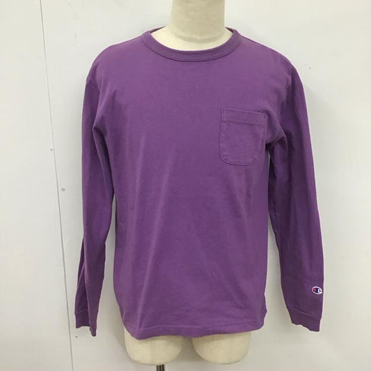 チャンピオン Champion カットソー 長袖 長袖カットソー クルーネックカットソー ロングスリーブカットソー プリントTシャツ M 無地 紫 / パープル /  メンズ USED 古着 中古 10124192