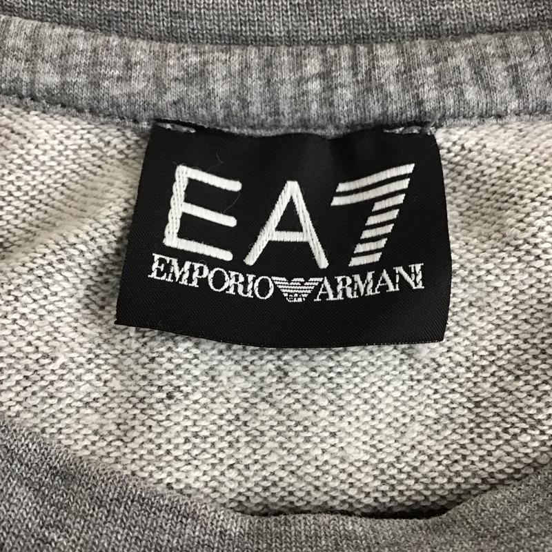 エンポリオアルマーニ EMPORIO ARMANI カットソー 長袖 長袖カットソー プリントカットソー クルーネック S ロゴ、文字 灰 / グレー /  メンズ USED 古着 中古 10131274