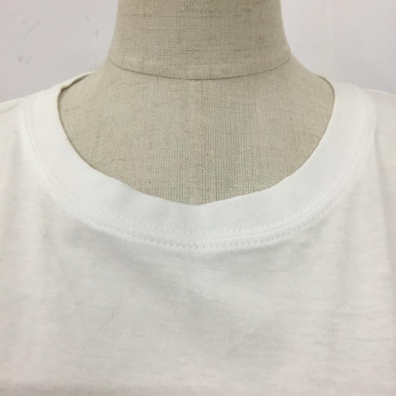 ザラ ZARA Tシャツ 半袖 0264 454 250 胸ポケット クルーネック M ロゴ、文字 白 / ホワイト /  レディース USED 古着 中古 10107031