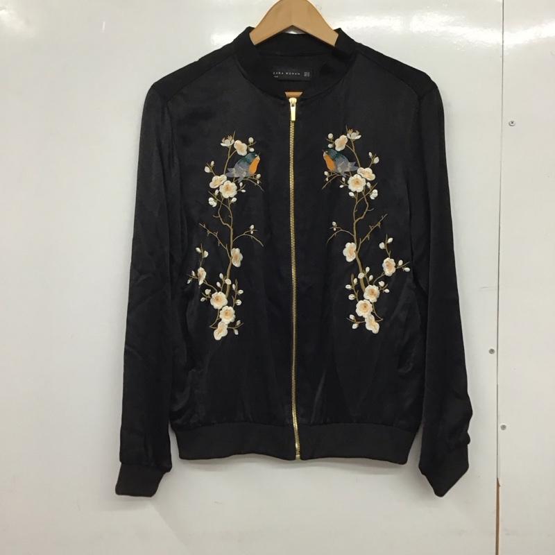 ザラウーマン ZARA WOMAN ジャケット、上着 ジャンパー、ブルゾン 刺繍 XS 刺繍 黒 / ブラック /  レディース USED 古着 中古 10150477