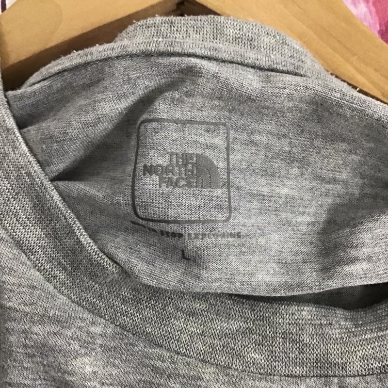 ザノースフェイス THE NORTH FACE Tシャツ 半袖 nt81702z Tシャツ 半袖カットソー プリントTシャツ L ロゴ、文字 灰 / グレー /  メンズ USED 古着 中古 10128639