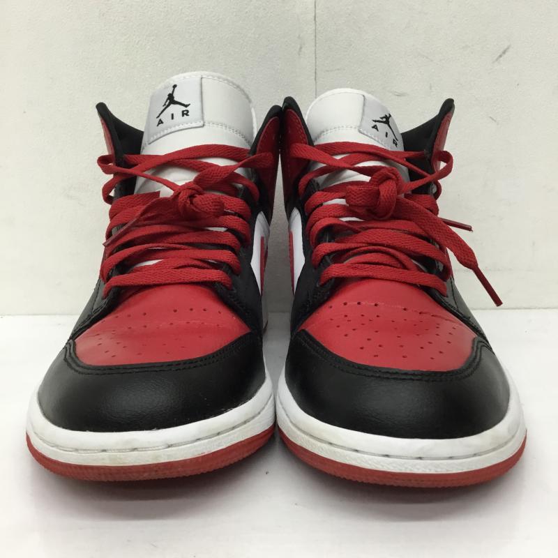 ナイキ NIKE スニーカー スニーカー BQ6472-079 Women s Air Jordan 1 Mid Bred Toe 28.0cm ロゴ、文字 白 / ホワイト / X 黒 / ブラック / X 赤 / レッド /  メンズ USED 古着 中古 10139003