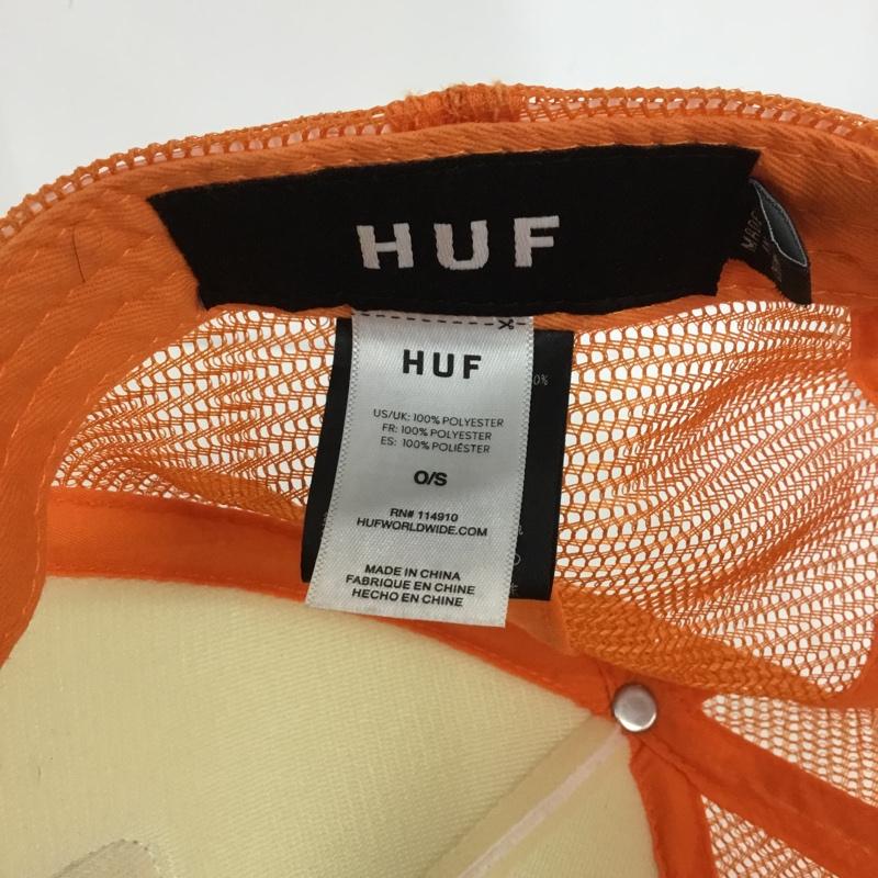 ハフ HUF 帽子 キャップ HT00787 メッシュキャップ ロゴ、文字 橙 / オレンジ / X 白 / ホワイト /  メンズ USED 古着 中古 10137433