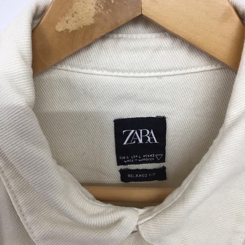 ザラ ZARA シャツ、ブラウス 長袖 長袖シャツ 無地シャツ カラーシャツ L 刺繍 白 / ホワイト /  メンズ USED 古着 中古 10133508