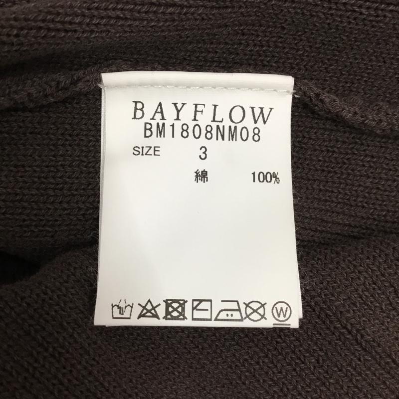 ベイフロー BAYFLOW カーディガン 長袖 BM1808NM08 コンチョボタンニットカーディガン Vネック 3 無地 ダークブラウン / ダークブラウン /  メンズ USED 古着 中古 10118042