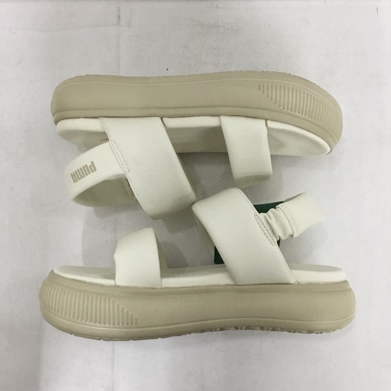 プーマ PUMA サンダル サンダル CFB-0325 MAYU PUFFY 23cm 厚底 タグ付き 23.0cm ロゴ、文字 アイボリー / アイボリー /  レディース USED 古着 中古 10151183