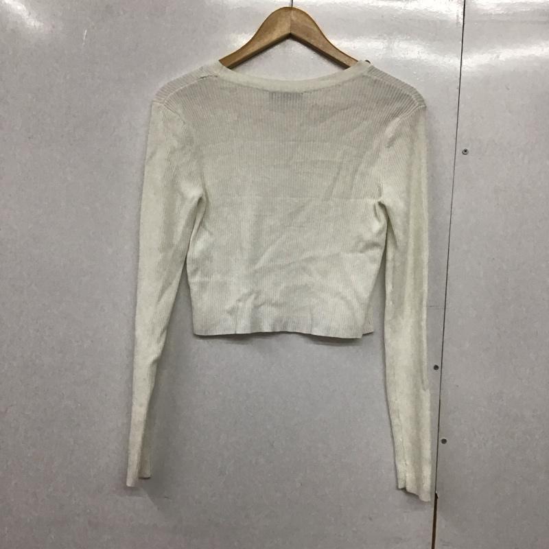 ザラ ZARA カーディガン 長袖 M 無地 白 / ホワイト /  レディース USED 古着 中古 10142257