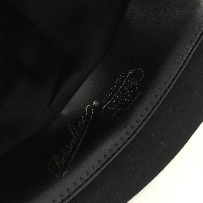 ボルサリーノ Borsalino 帽子 ハット 中折れ帽 ソフトハット イタリア製 無地 黒 / ブラック /  メンズ USED 古着 中古 10143668