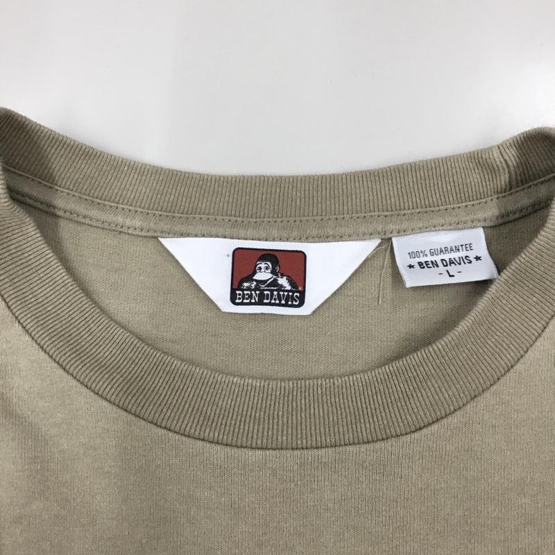 ベンデイビス BEN DAVIS Tシャツ 半袖 半袖カットソー プリントTシャツ クルーネックカットソー L ロゴ、文字 ベージュ / ベージュ /  メンズ USED 古着 中古 10113293