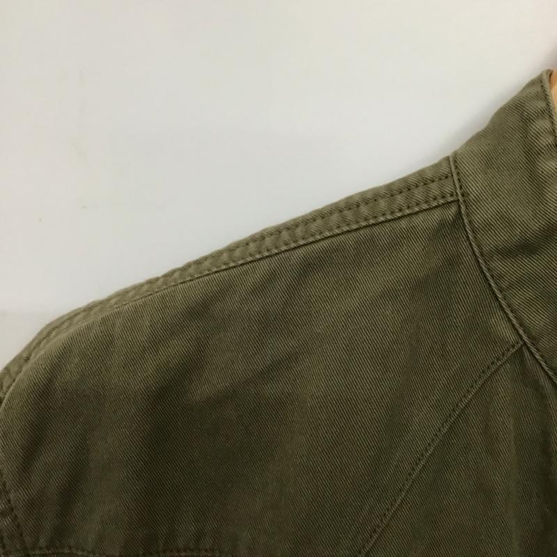 ラングラー Wrangler ワンピース ロングスカート 長袖シャツワンピース ロングワンピース ノーカラー フロントボタン FREE ロゴ、文字 カーキ / カーキ /  レディース USED 古着 中古 10147898