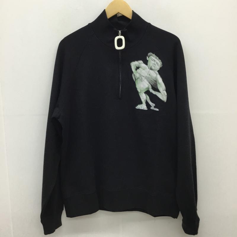 ジェイダブリュアンダーソン JWANDERSON トレーナー 長袖 POL HALF ZIP TRACK TOP　ポル ハーフジップ トラックトップ ブラック　35414045189 XL キャラクター X ロゴ、文字 黒 / ブラック /  メンズ USED 古着 中古 10124449