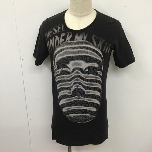 ディーゼル DIESEL Tシャツ 半袖 半袖カットソー プリントTシャツ クルーネックカットソー M プリント 黒 / ブラック /  メンズ USED 古着 中古 10126234