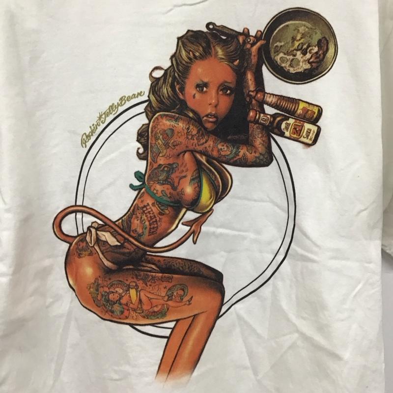 エロスティカ EROSTiKA Tシャツ 半袖 SANTA CRUZ クルーネック バックプリント XL プリント 白 / ホワイト /  メンズ USED 古着 中古 10123381