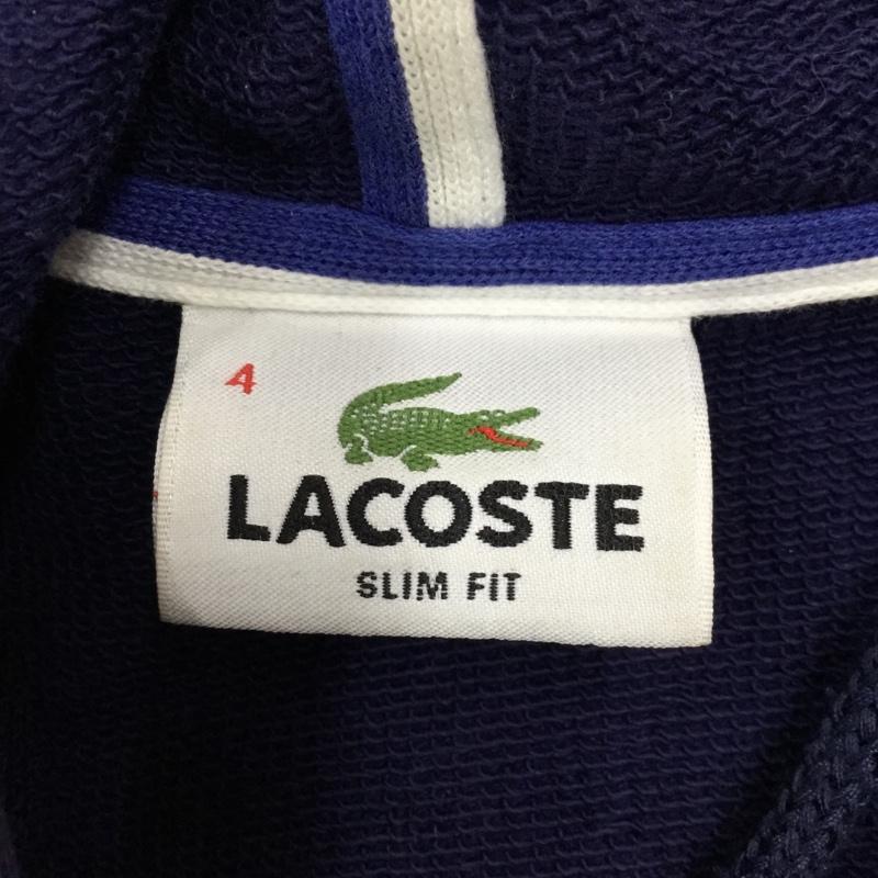 ラコステ LACOSTE パーカー 長袖 長袖パーカー フード付きパーカー プリントスウェット ジップアップパーカー 4 ロゴ、文字 紺 / ネイビー /  メンズ USED 古着 中古 10108418