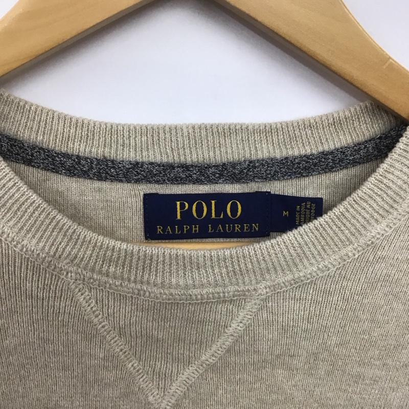 ポロラルフローレン POLO RALPH LAUREN ニット、セーター 長袖 長袖ニットカットソー クルーネック セーター M ロゴ、文字 ベージュ / ベージュ /  メンズ USED 古着 中古 10146809