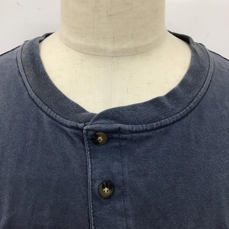 カーハート Carhartt カットソー 半袖 半袖カットソー プリントTシャツ ヘンリーネックカットソー XXL ロゴ、文字 青 / ブルー /  メンズ USED 古着 中古 10119950