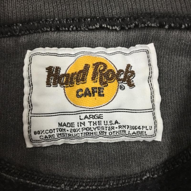 ハードロックカフェ HARD ROCK CAFE トレーナー 長袖 ORLANDO スウェット 裏起毛 刺繍 L ロゴ、文字 黒 / ブラック /  レディース USED 古着 中古 10107286