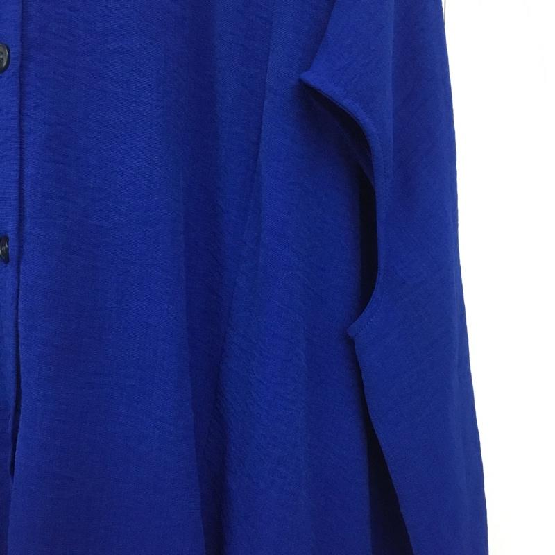 オズモーシス OSMOSIS シャツ、ブラウス 半袖 597006-718B ワイドビッグブラウス ONE SIZE 無地 青 / ブルー /  レディース USED 古着 中古 10144638