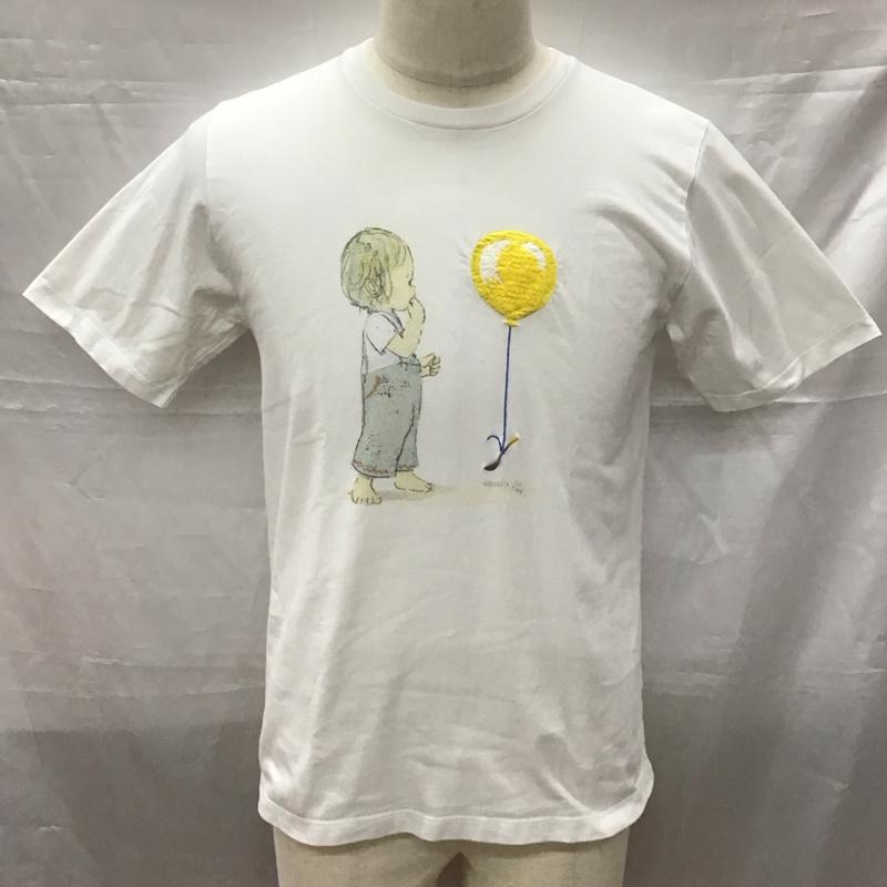 デザインティーシャツストアグラニフ Designtshirtsstoregraniph Tシャツ 半袖 g215057R1 ロンパーちゃんとふうせん 酒井駒子 S キャラクター 白 / ホワイト /  メンズ USED 古着 中古 10115547