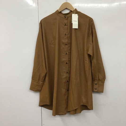 フラーネ Frene シャツ、ブラウス 長袖 FREE 無地 茶 / ブラウン /  レディース USED 古着 中古 10130263