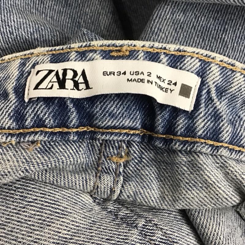 ザラ ZARA パンツ デニム、ジーンズ 6164 169 427 ハイウエスト 無地 水色 / ライトブルー /  レディース USED 古着 中古 10108163