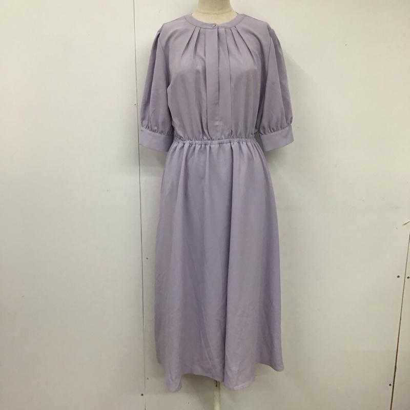ビス ViS ワンピース ロングスカート BVE-12600-A フロントタック5分袖ワンピース 膝下丈 S 無地 紫 / パープル /  レディース USED 古着 中古 10115302
