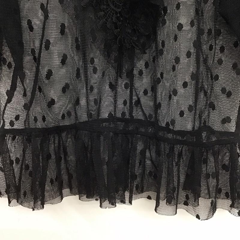 ザラ ZARA カットソー 半袖 半袖カットソー フリルシャツ 総柄 黒 / ブラック /  レディース USED 古着 中古 10149079
