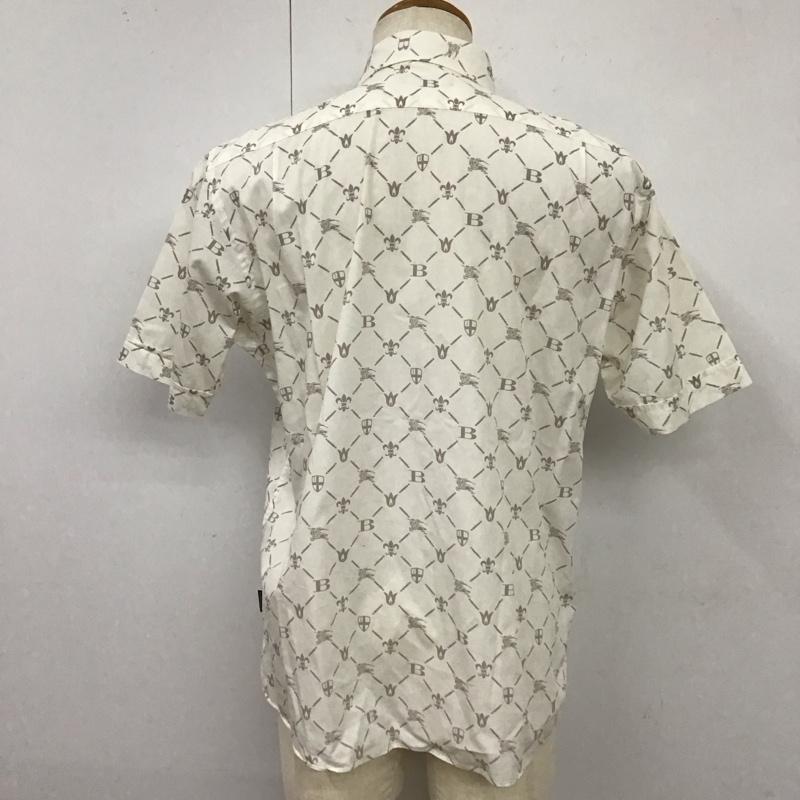 バーバリーブラックレーベル BURBERRY BLACK LABEL シャツ、ブラウス 半袖 BMW35-002-02 モノグラム 3 総柄 白 / ホワイト /  メンズ USED 古着 中古 10118754