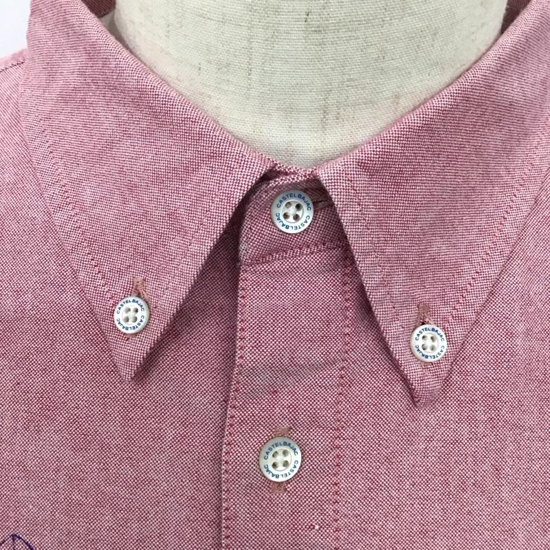 カステルバジャック CASTELBAJAC シャツ、ブラウス 長袖 長袖シャツ カラーシャツ ポケットシャツ 長袖カットソー プリントシャツ プリント 赤 / レッド /  メンズ USED 古着 中古 10123780