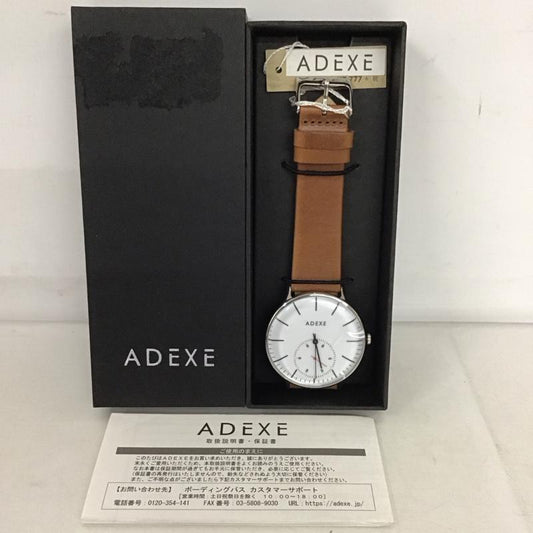 アデクス ADEXE 腕時計 アナログ（クォーツ式） 1868B-03 レザー ロゴ、文字 茶 / ブラウン /  メンズ USED 古着 中古 10134439