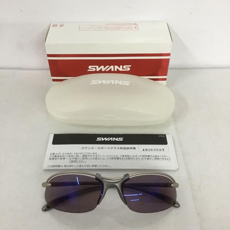 スワンズ Swans めがね・サングラス サングラス SA-520 偏光レンズ ULTRA LENS 箱有 スポーツサングラス ロゴ、文字 銀 / シルバー / X 紫 / パープル /  メンズ USED 古着 中古 10141090