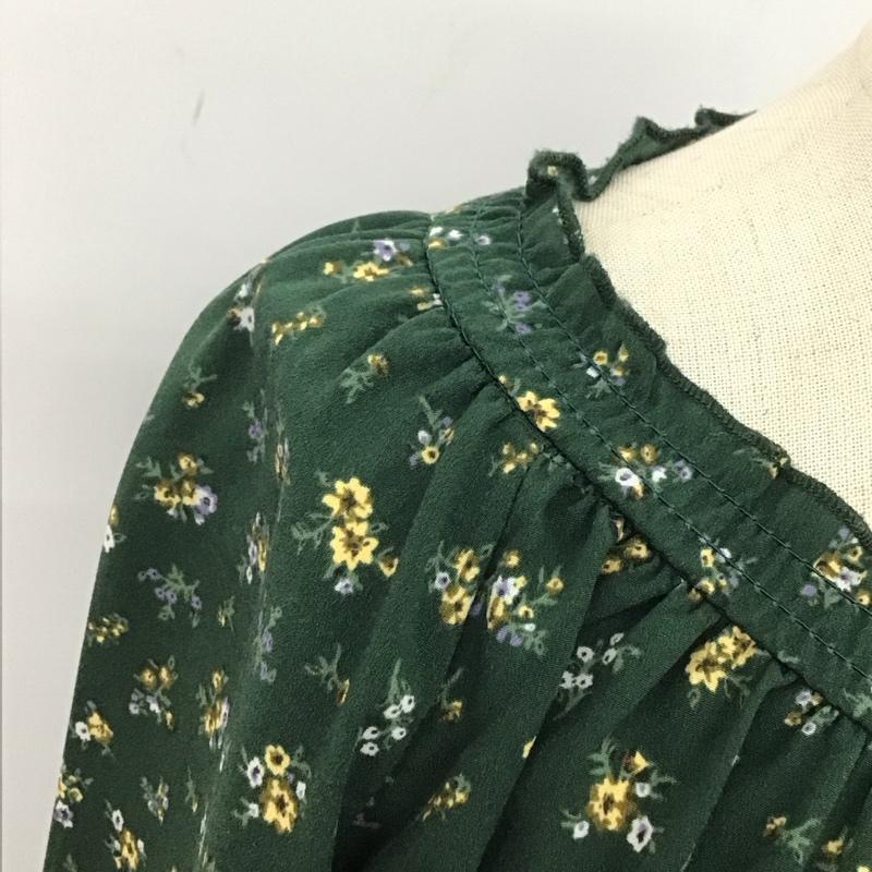 エヘカソポ ehka sopo ワンピース ロングスカート 1104875 長袖 シャーリング FREE 花柄 緑 / グリーン /  レディース USED 古着 中古 10109021