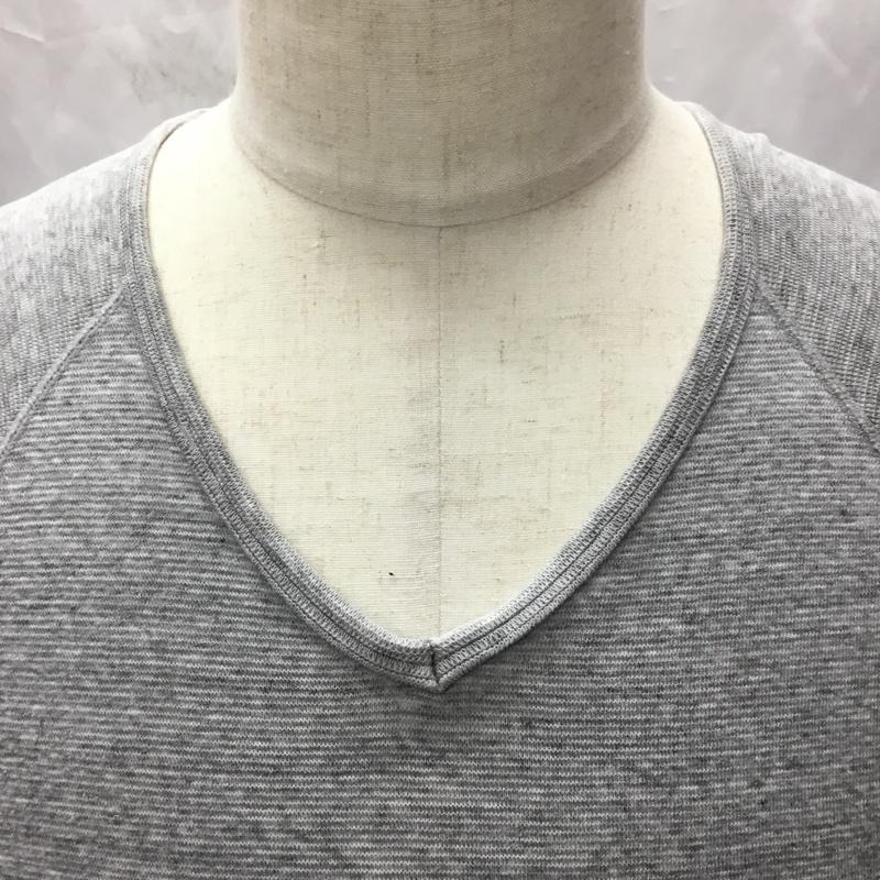 ハリウッドランチマーケット HOLLYWOOD RANCH MARKET カットソー 長袖 長袖カットソー Vネックカットソー ロングスリーブカットソー 2 無地 灰 / グレー /  メンズ USED 古着 中古 10112422