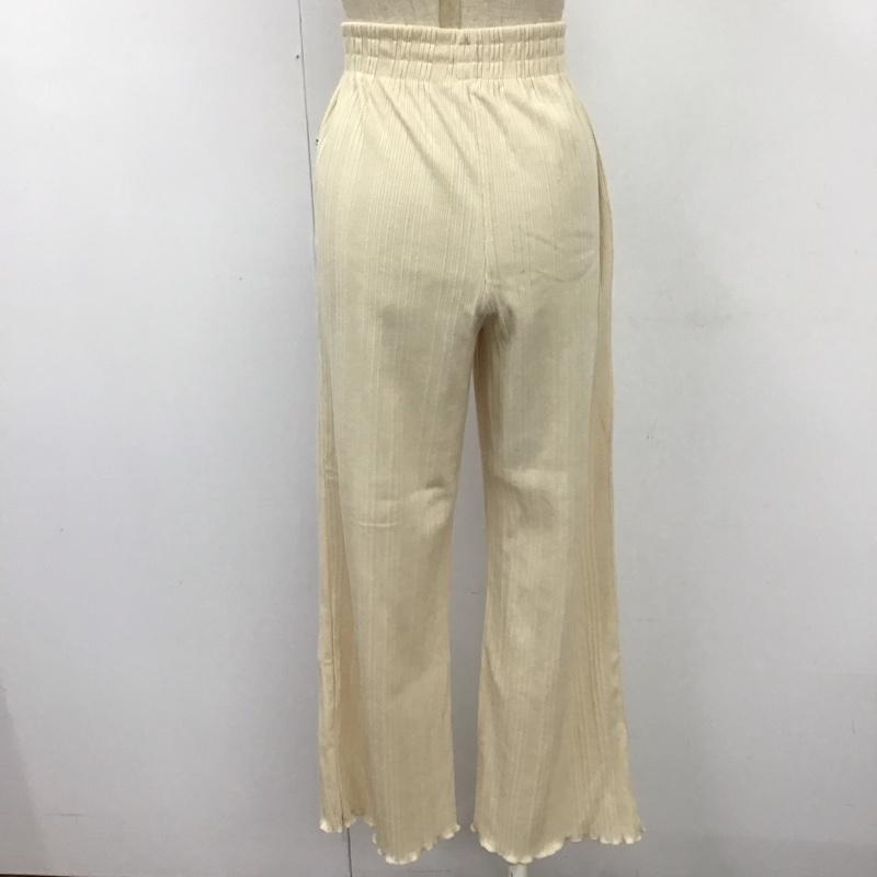 サマンサモスモスブルー Samansa Mos2 blue ボトムス ボトムス 1405821 リブパンツ メロウフリル イージーパンツ FREE 無地 アイボリー / アイボリー /  レディース USED 古着 中古 10108571