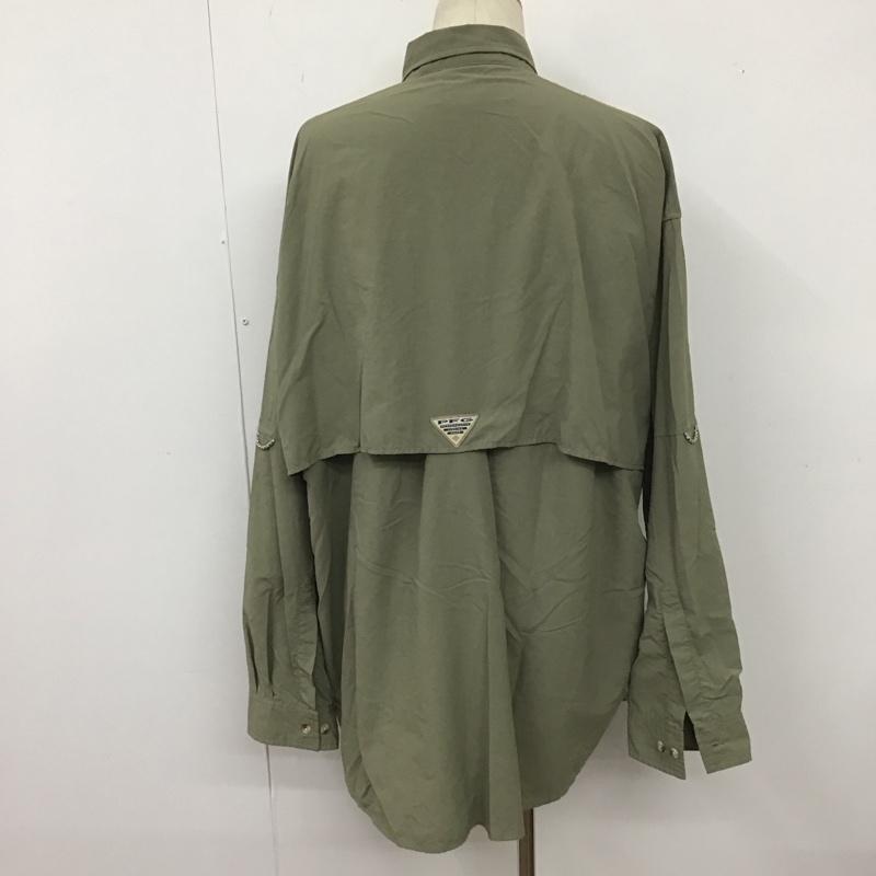 コロンビア Columbia シャツ、ブラウス 長袖 XXL 無地 カーキ / カーキ /  メンズ USED 古着 中古 10111684