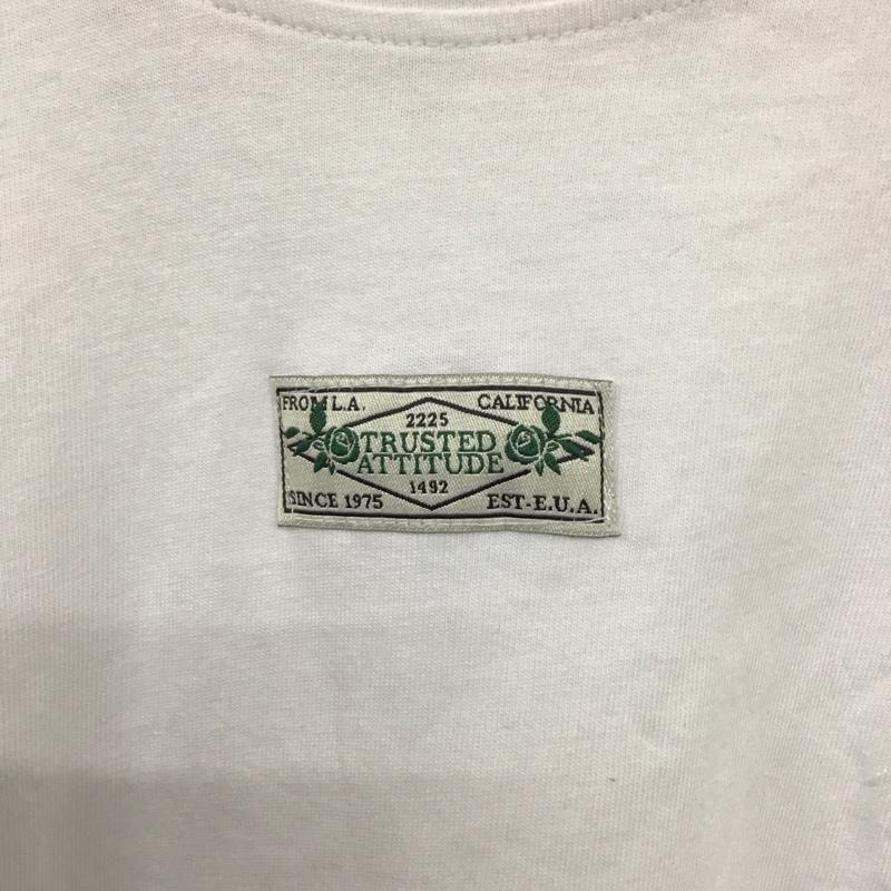 ザラ ZARA Tシャツ 半袖 1165 090 250 クルーネック M ロゴ、文字 白 / ホワイト /  レディース USED 古着 中古 10133754
