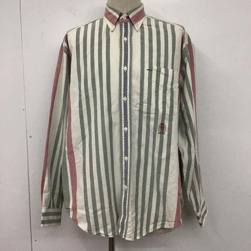 トミーヒルフィガー TOMMY HILFIGER シャツ、ブラウス 長袖 長袖シャツ ストライプシャツ カラーシャツ ボタンダウンシャツ M ストライプ マルチカラー / マルチカラー /  メンズ USED 古着 中古 10127729