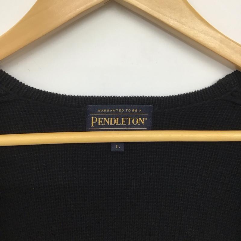 ペンドルトン PENDLETON カーディガン 長袖 長袖カーディガン 前開き ノーカラー L プリント 黒 / ブラック /  メンズ USED 古着 中古 10147009