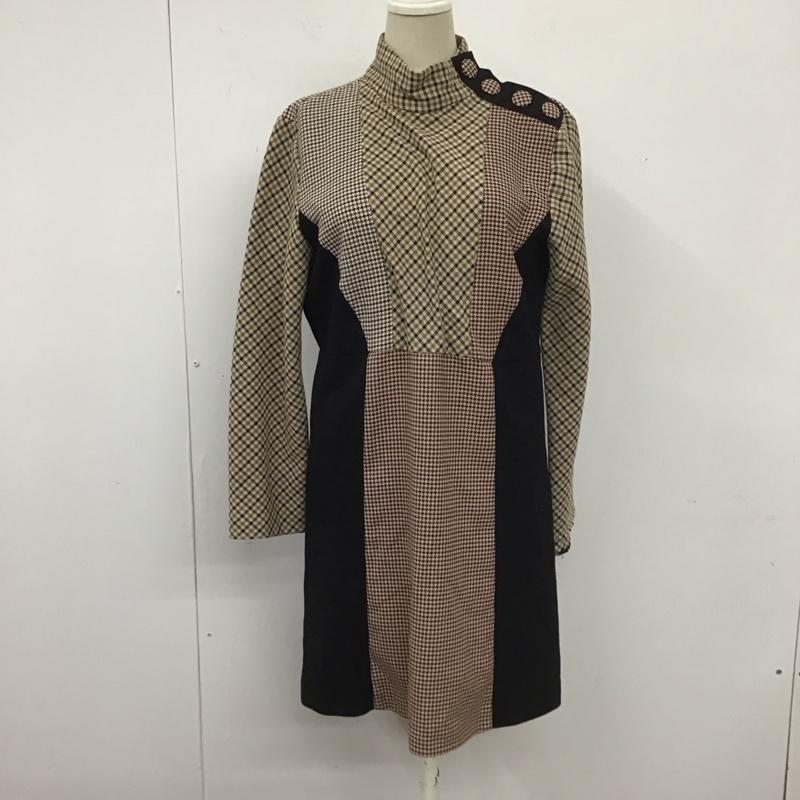 ザラウーマン ZARA WOMAN ワンピース ロングスカート 長袖ワンピース ノーカラーワンピース フレアロングワンピース M チェック マルチカラー / マルチカラー /  レディース USED 古着 中古 10111162