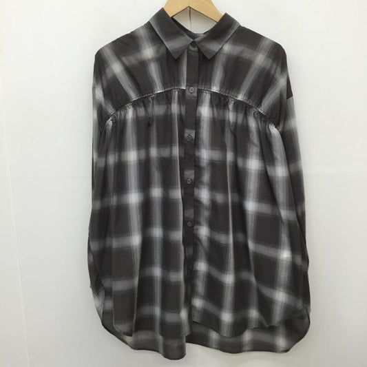 グローバルワーク GLOBAL WORK シャツ、ブラウス 長袖 M チェック 灰 / グレー / X チャコールグレー / チャコールグレー /  レディース USED 古着 中古 10143946