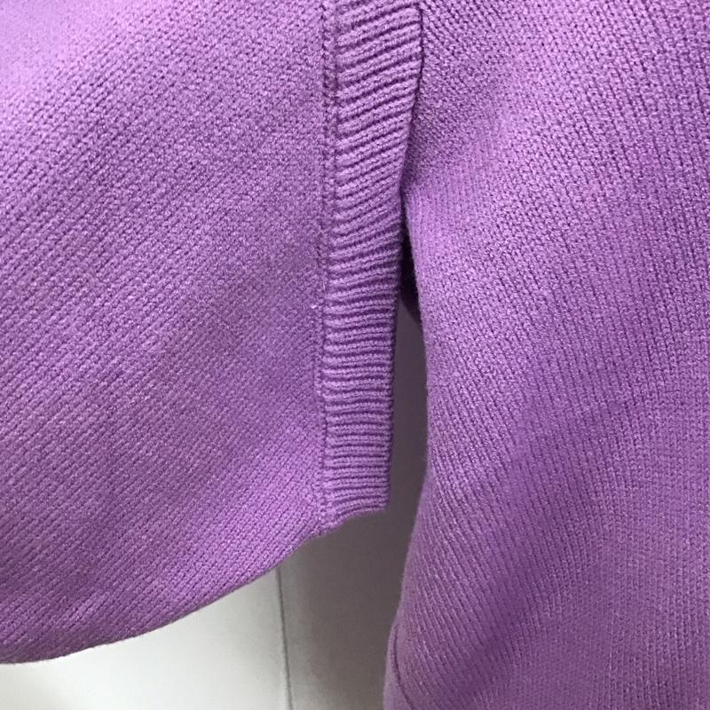 ニコアンド niko and... ニット、セーター 長袖 L 無地 紫 / パープル /  レディース USED 古着 中古 10117715
