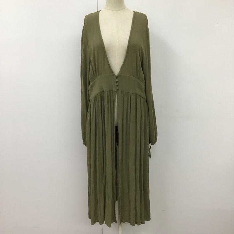 アズールバイマウジー AZUL BY MOUSSY ワンピース ロングスカート 250ASS30-A001 レーヨン楊柳ワンピガウン M 無地 カーキ / カーキ /  レディース USED 古着 中古 10116776