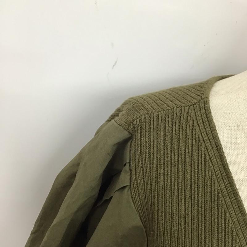 マウジー MOUSSY ワンピース ロングスカート 010EA270-6380 WOVEN DOCKING KNIT DRESS ニットワンピース FREE 無地 カーキ / カーキ /  レディース USED 古着 中古 10120765