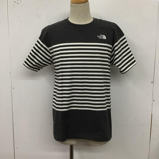 ザノースフェイス THE NORTH FACE Tシャツ 半袖 nt31950 半袖Tシャツ ボーダーTシャツ 半袖カットソー XL ロゴ、文字 白 / ホワイト / X 灰 / グレー /  メンズ USED 古着 中古 10127324