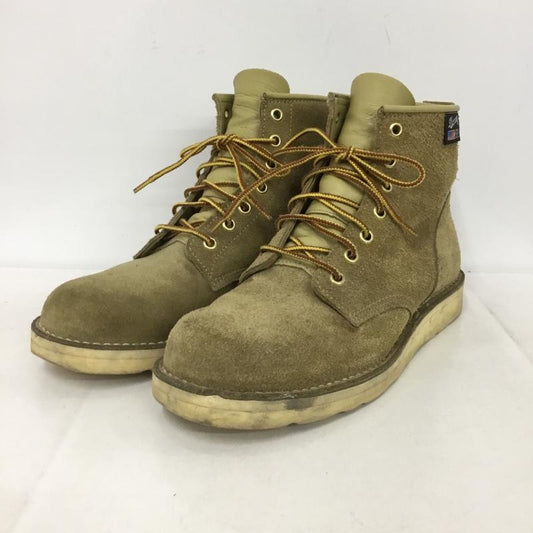 ダナー Danner ブーツ ショートブーツ D4124 レースアップ ワークブーツ スエード 8.5 ロゴ、文字 ベージュ / ベージュ /  メンズ USED 古着 中古 10146877