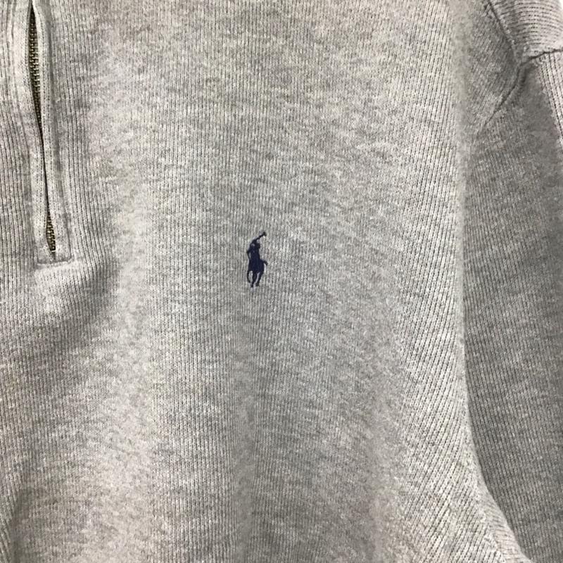 ポロバイラルフローレン Polo by RALPH LAUREN トレーナー 長袖 長袖トレーナー スウェット ジップアップネック プルオーバー L ロゴ、文字 灰 / グレー /  メンズ USED 古着 中古 10147993