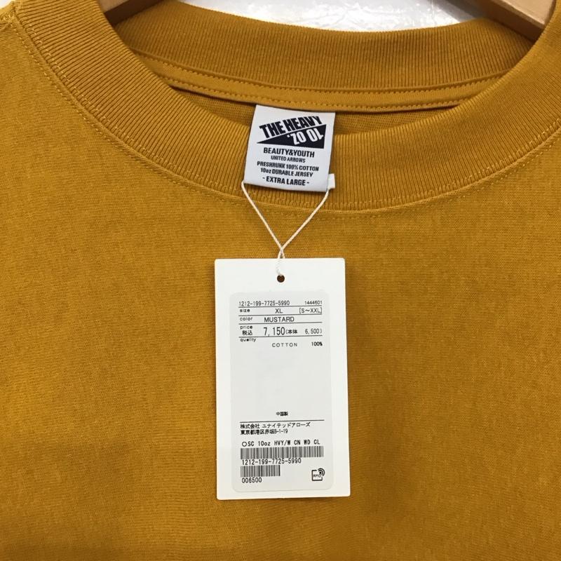 ビューティアンドユースユナイテッドアローズ BEAUTY&YOUTH UNITED ARROWS カットソー 長袖 長袖カットソー 無地カットソー クルーネック XL 無地 黄 / イエロー /  メンズ USED 古着 中古 10142590